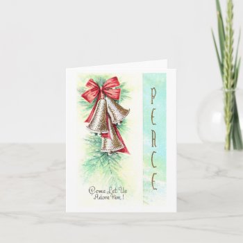 Vintage Peace Bells Christmas Card by Gypsify at Zazzle
