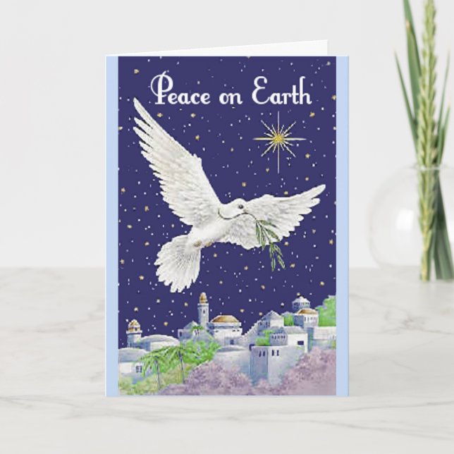 Vintage Peace Dove Christmas Card (Front)