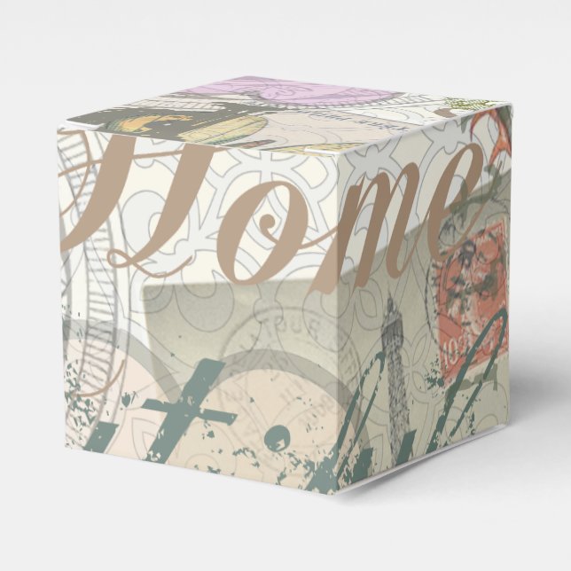 Vintage Peace Home Beautiful Love Favor Boxes (Front Side)