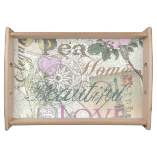 Vintage Peace Home Beautiful Love Serving Tray