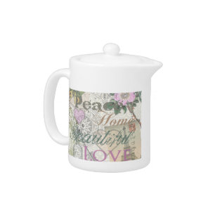 Vintage Peace Home Beautiful Love Teapot