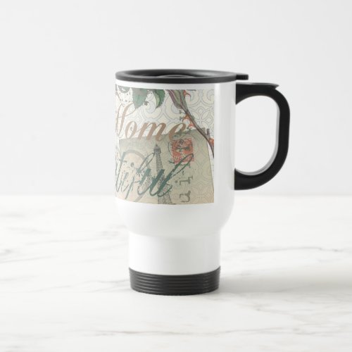 Vintage Peace Home Beautiful Love Travel Mug