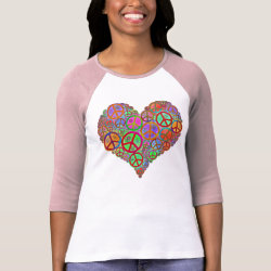 Vintage Peace Love Heart T-Shirt