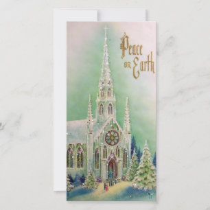Vintage Peace on Earth Christmas Photo Card