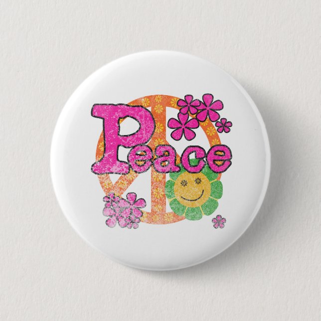 Vintage Peace Pinback Button (Front)