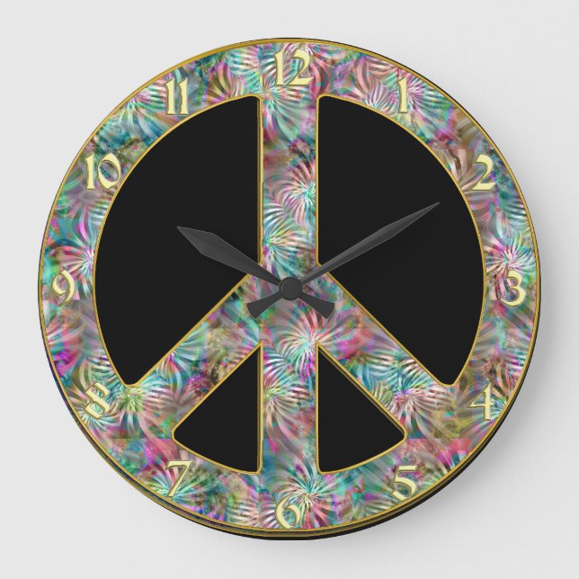 Vintage Peace Sign Clock (Front)
