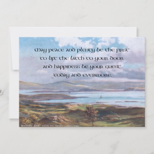 Vintage Peaceful Bantry Bay  Irish Blessing Holiday Card