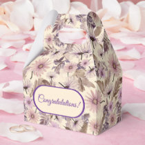 Vintage Peach And Pink Wildflowers  Favor Boxes