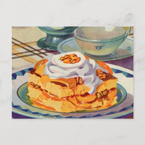 Vintage Peach Desserts Peach Shortcake Postcard