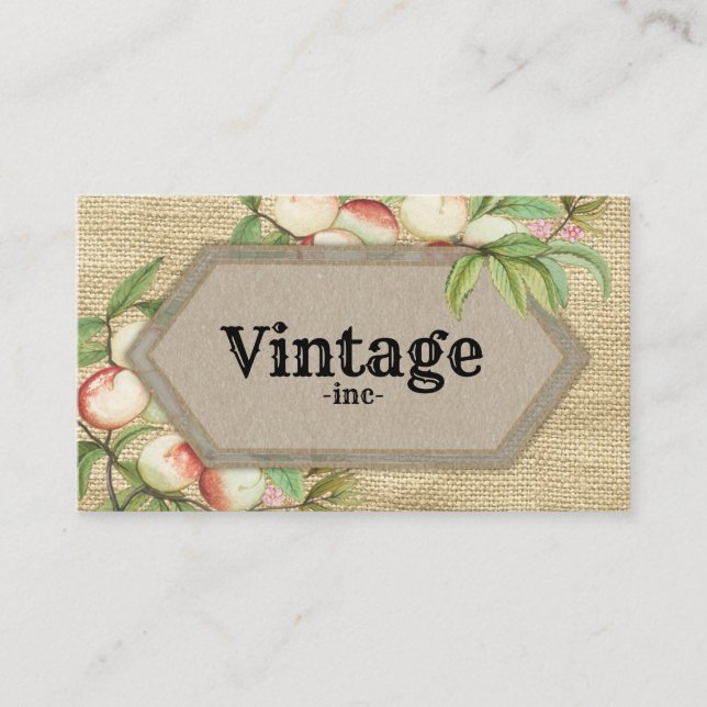 Vintage Peach Farmstand Business Card (Front)
