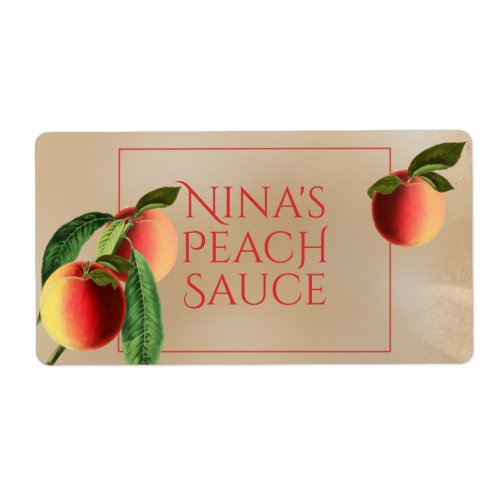 Vintage Peach Food Label