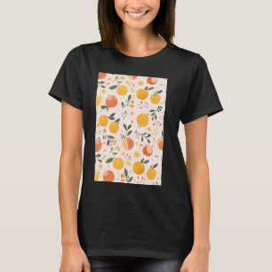 Vintage Peach Fruit Pattern Art T-Shirt
