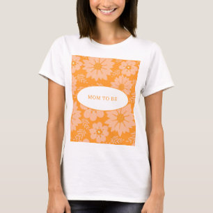 Vintage Peach Fuzz Orange Color Flower Pattern T-Shirt