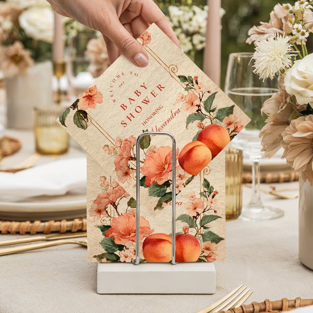 Vintage Peach Garden Botanical Baby Shower Napkins (Creator Uploaded)