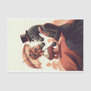 Vintage Peach Horse Proposing Decoupage Tissue Paper