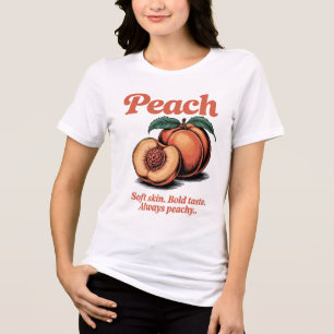 Vintage Peach Illustration – Soft Skin, Bold Taste Tri-Blend Shirt