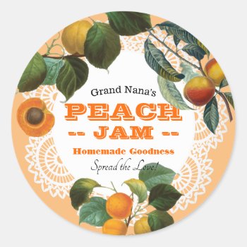 Vintage Peach Jam Label by thepapershoppe at Zazzle