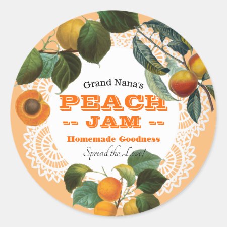 Vintage Peach Jam Label