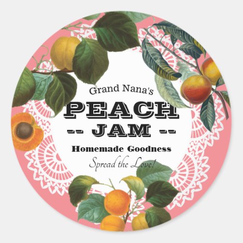 Vintage Peach Jam Label