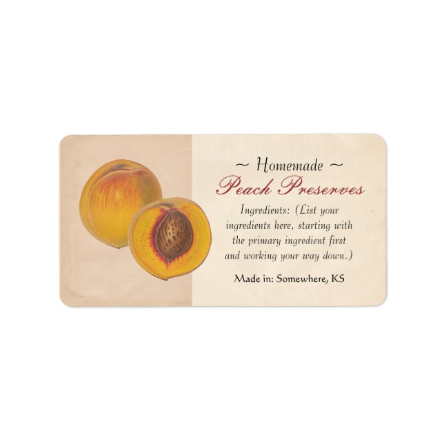 Vintage Peach Labels (Front)