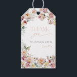Vintage Peach Pink Bridal Shower Thank You Favor  Gift Tags<br><div class="desc">Add a heartfelt finishing touch to your celebration with this elegant floral thank-you tag. Featuring soft watercolor blooms in blush and peach tones with delicate greenery accents, this tag is designed with graceful script typography that reads “Thank you for celebrating with me.” Perfect for attaching to party favors, gifts, or...</div>