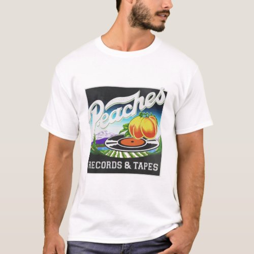 Vintage Peaches Records  Tapes Logo T_Shirt