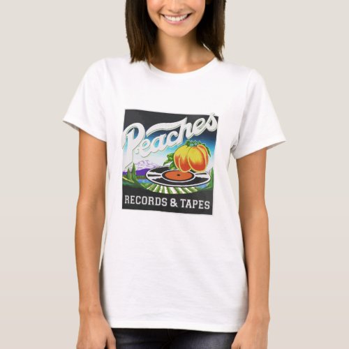 Vintage Peaches Records  Tapes Logo T_Shirt