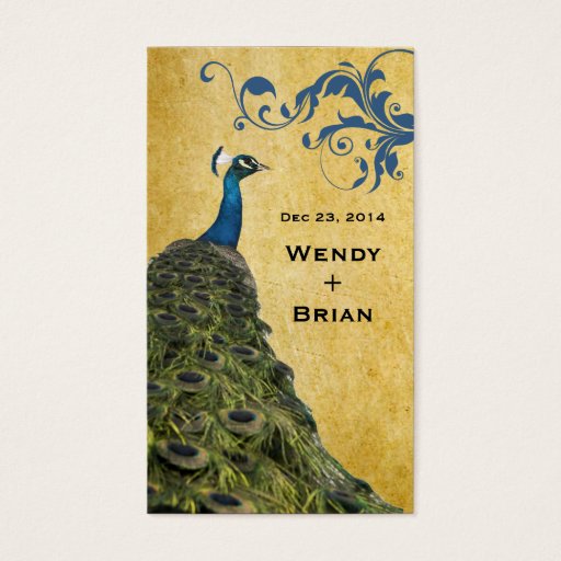Customizable Vintage Peacock Business Card Templates