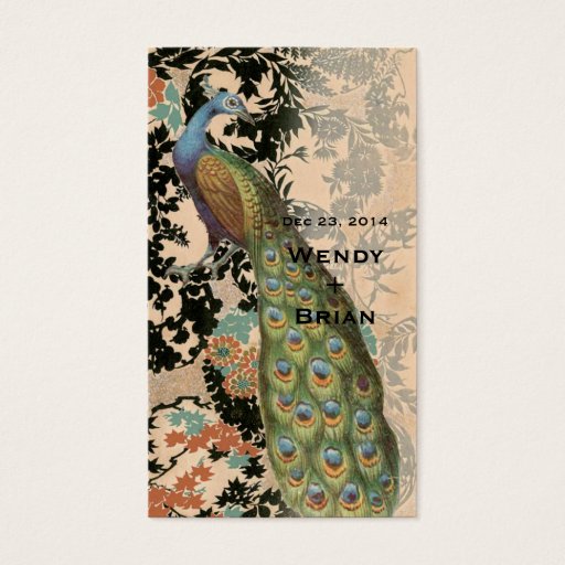 Customizable Vintage Peacock Business Card Templates