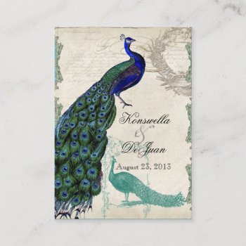 Vintage Peacock 5 - Driving Directions Information Enclosure Card by AudreyJeanne at Zazzle
