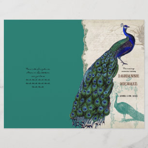 Vintage Peacock 5 - Formal Wedding Program
