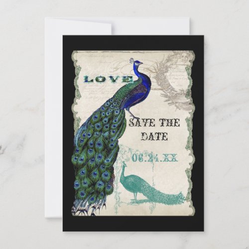 Vintage Peacock 5 - Save the Date