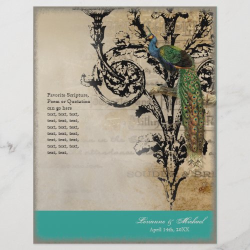 Vintage Peacock 6 _ Elegant Wedding Program