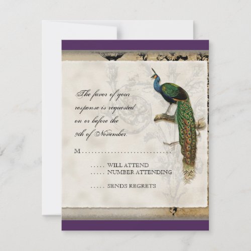 Vintage Peacock 6 _ Wedding Invitation