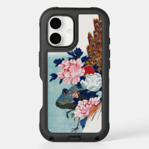 Vintage Peacock and peonies flowers painting iPhone 16 Case