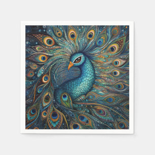 Vintage Peacock Art Nouveau Napkins