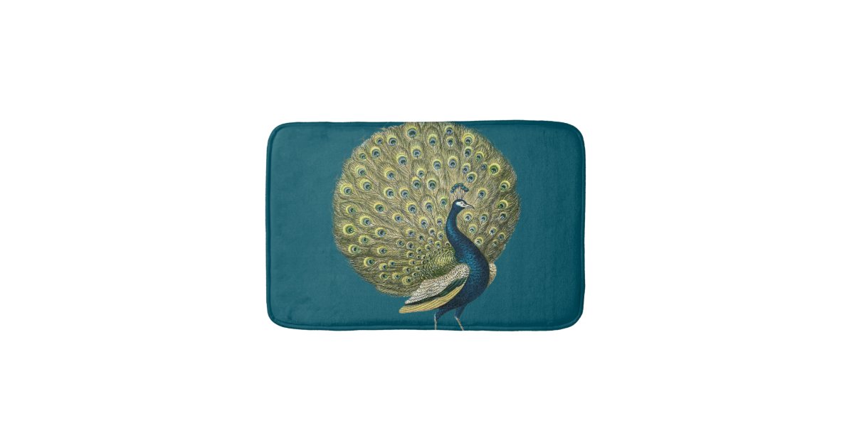 Vintage Peacock Bath Mat Zazzle