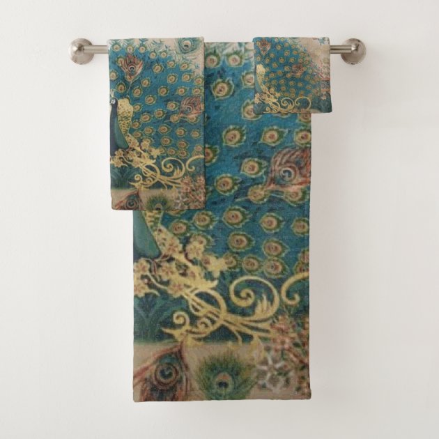 Vintage Peacock Bathroom Towel Set Zazzle   Vintage Peacock Bathroom Towel Set R28afec8d024143e69dd01ad9ee28881a Ezaga 630 