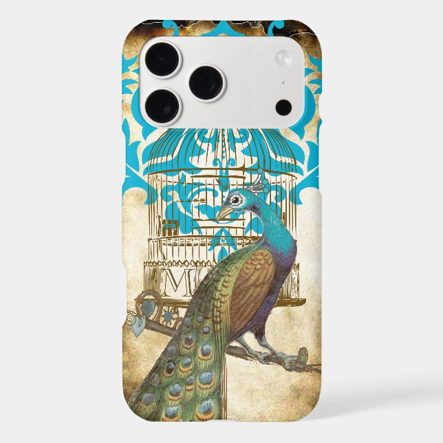 Vintage Peacock Birdcage Damask Case-Mate iPhone Case (Back)