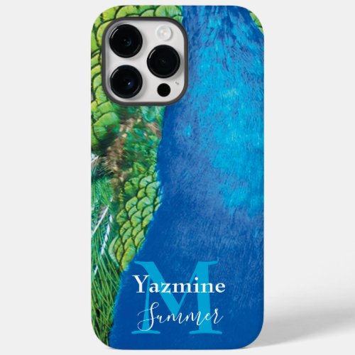Vintage Peacock Blue Green Tones Case_Mate iPhone 14 Pro Max Case