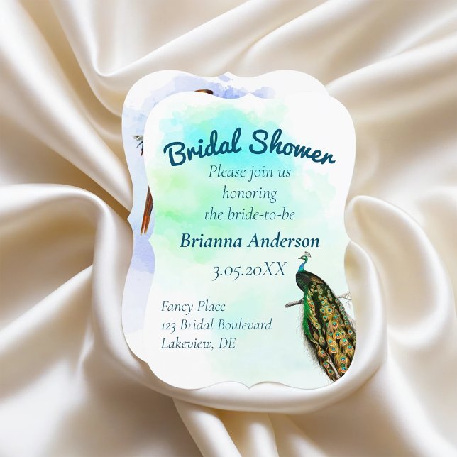 Vintage Peacock Bridal Shower Invitation (Creator Uploaded)