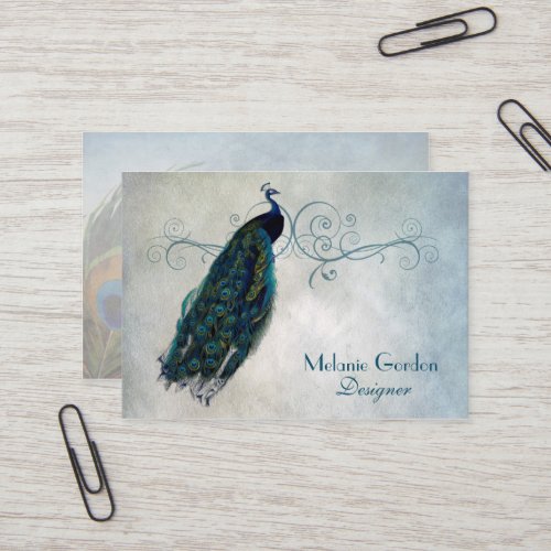 Vintage Peacock Business Card