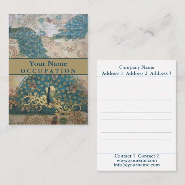 Vintage Peacock - Businesscard Business Card (Front/Back)