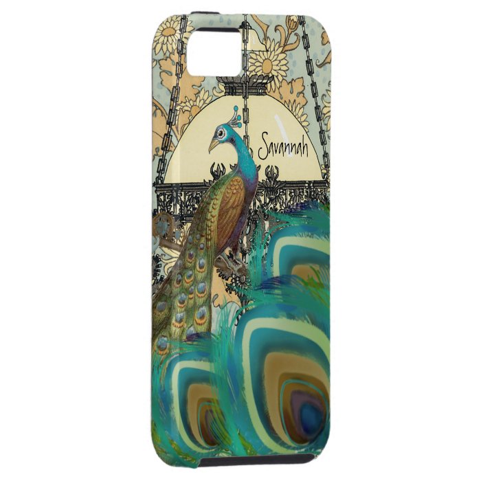 Vintage  Peacock Chandeliers and Feathers iPhone 5 Covers