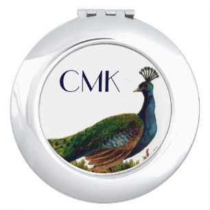 Vintage Peacock Compact Mirror