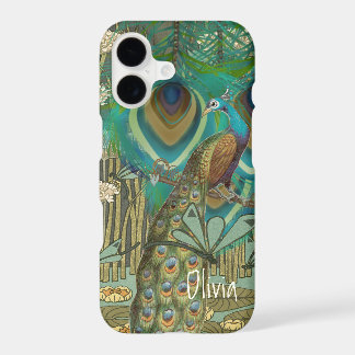 Vintage Peacock Dragonflies and Lilypads iPhone 17 Case