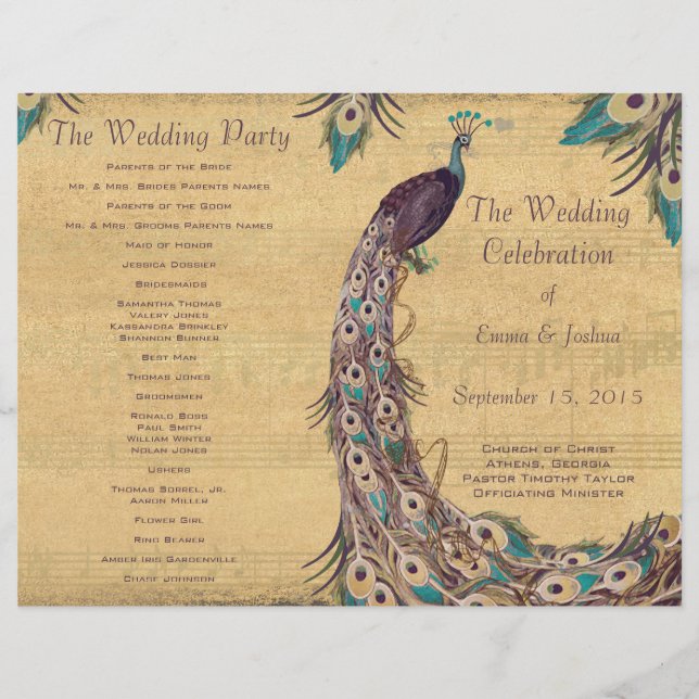 Vintage Peacock Eggplant  Program Cover (Front)