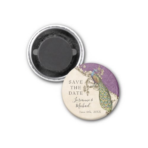 Vintage Peacock  Etchings Save the Date Magnet