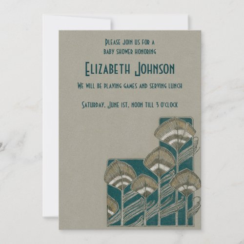 Vintage Peacock Feather Gender Neutral Baby Shower Invitation