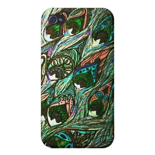 vintage peacock feather iphone case (Back)